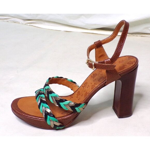 🆕CHIE MIHARA Braided Ankle Strap Block Heel Sandals Shoes  US 7.5, EU 37.5 - Picture 5 of 11